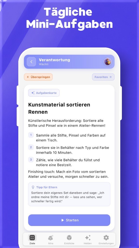 Monatsfortschritt und Empfehlungen in Parenyx AI